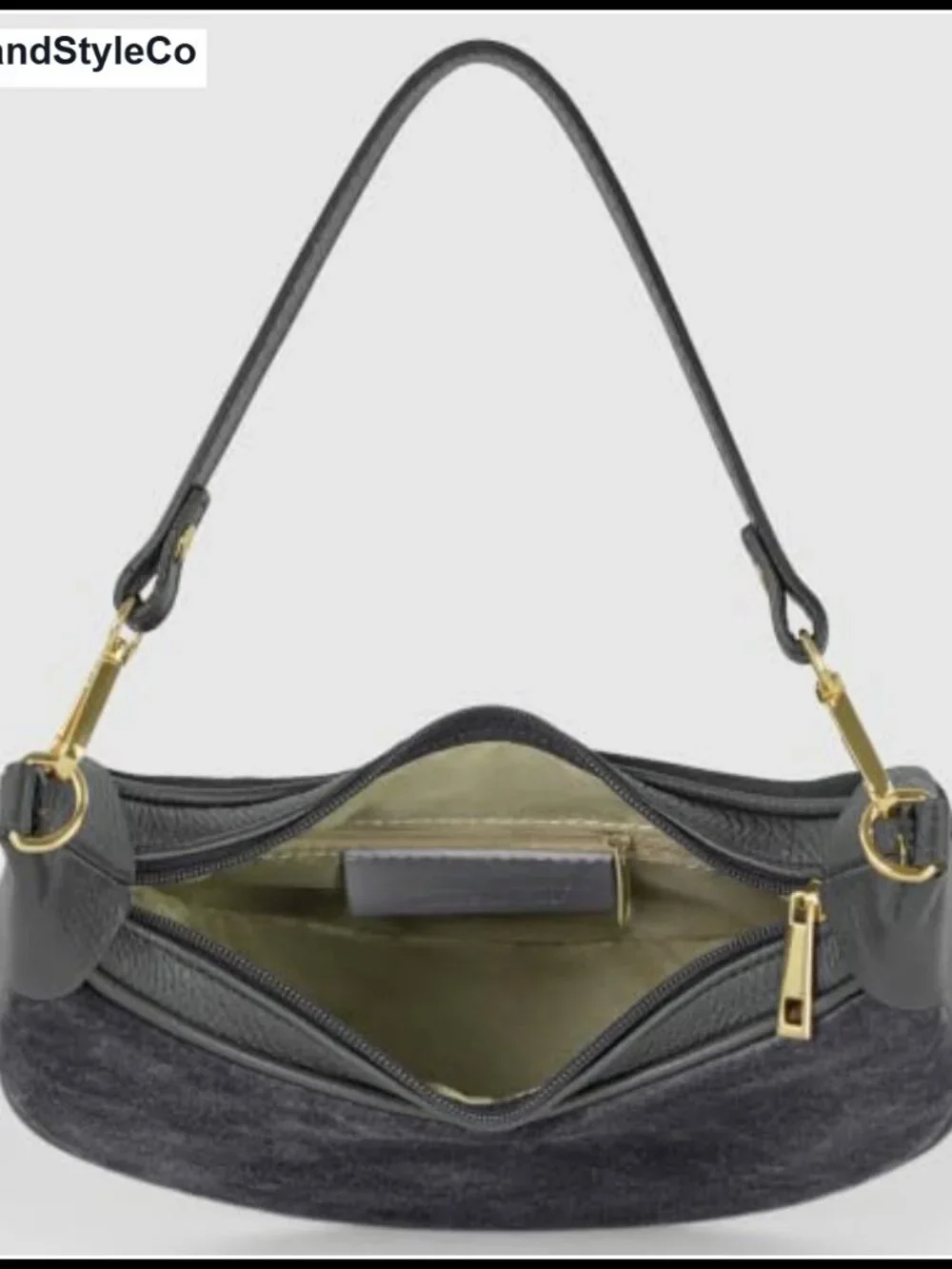 Genuine Suede Tuscan Shoulder Bag Crescent Saddle Style with Two Straps